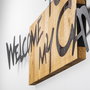Wallity Welcome To My Cave - Escultura de pared en nogal y negro